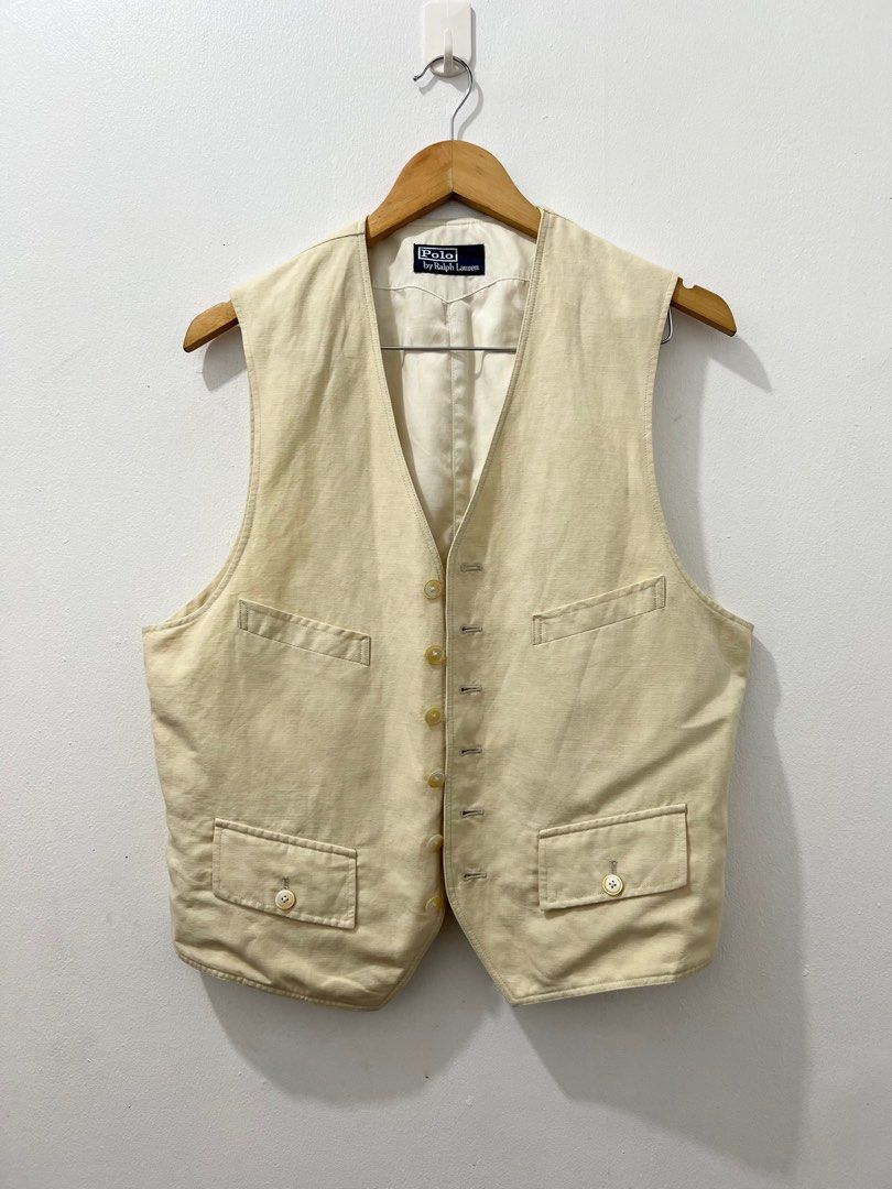 RALPH LAUREN - CINCH BACK VEST (Category: Vests) located in Cavite. Submitted by _Gizmo (Listing ID 1288549160, Image 2). Description: Ralph Lauren - Cinch Back Vest Color: Cream Size: Medium Width: 22 Inch (Adjustable) Length: 26 Inch Excellent condition Note: Color may be differ due to lighting condition.