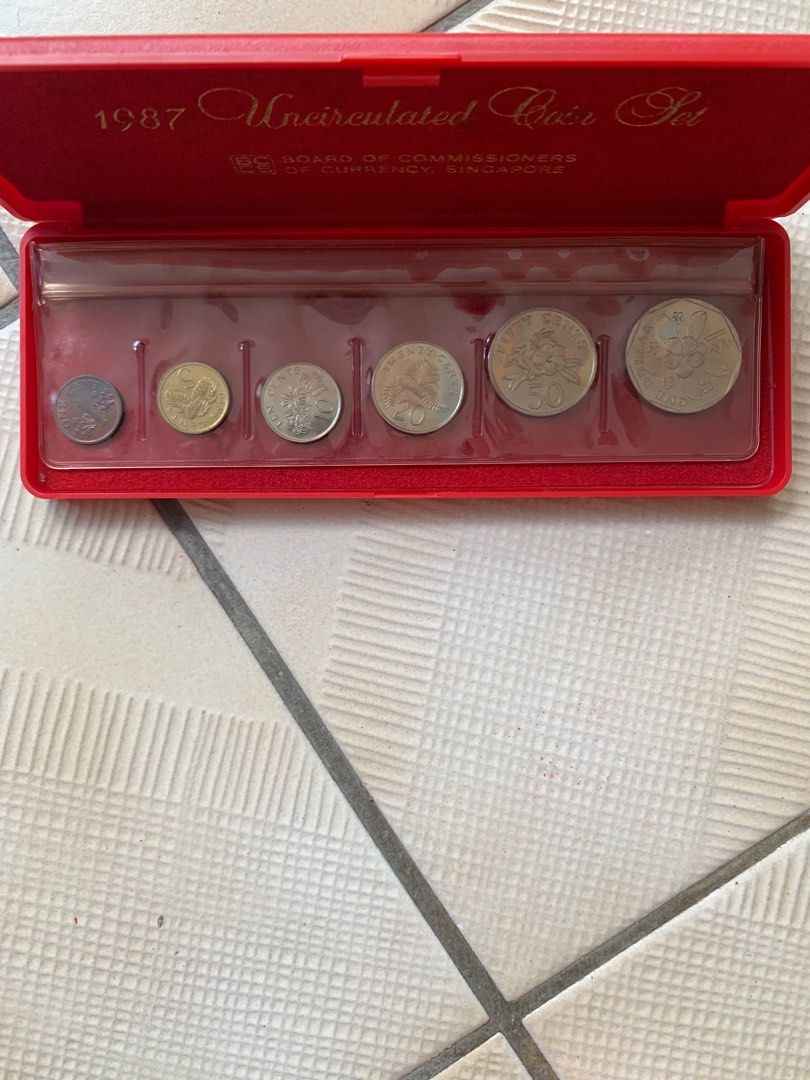 RARE 1987 Rabbit Silver Coin Set Singapore, Hobbies & Toys, Memorabilia ...