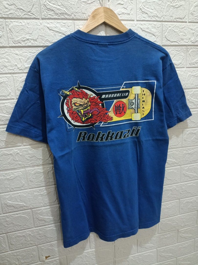 Rare Vintage 90s The Beast Rokkazii Skateboard Hook Ups T-shirt