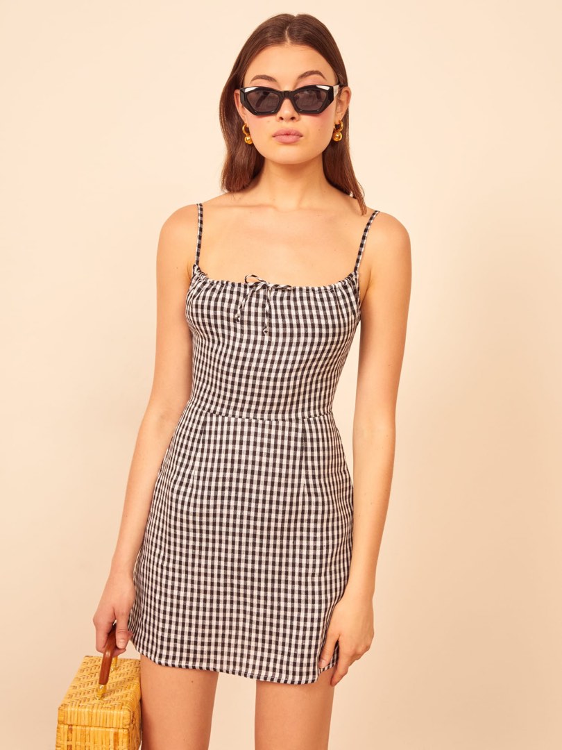 Reformation gingham dress top