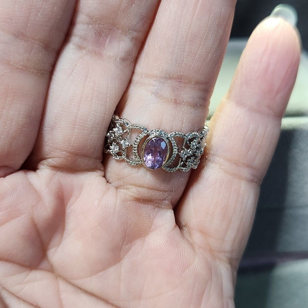 Purple hot sale crystal ring