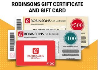 Robinsons Gift Certificate
