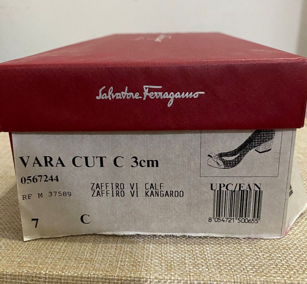 Salvatore Ferragamo Vara Cut C 3cm (Category: Flats & Sandals) located in Manila. Submitted by cycatapang (Listing ID 1288630839, Image 1). Description: Vara Cut C 3cm With dust bag Note: Additional sole was added to prevent slipping.