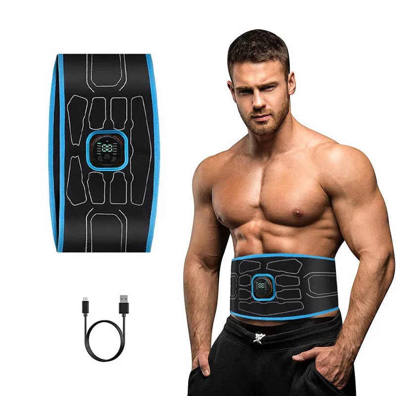 8 Gel Pads Abs Trainer - CE Certified EMS Muscle Stimulator for Back,  Abdominal, Arms, Waist, Butt