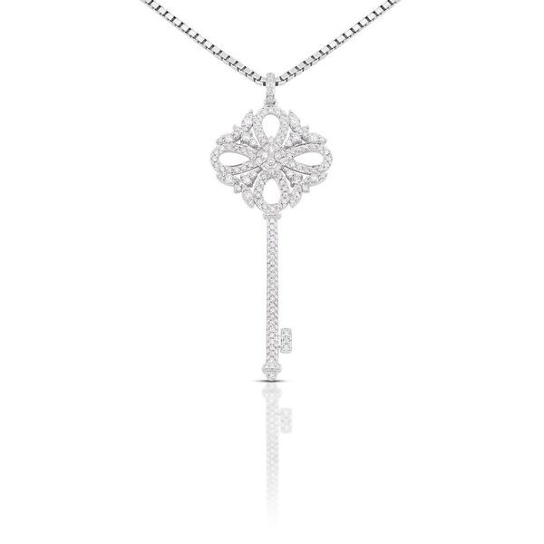 White gold clearance key pendant necklace