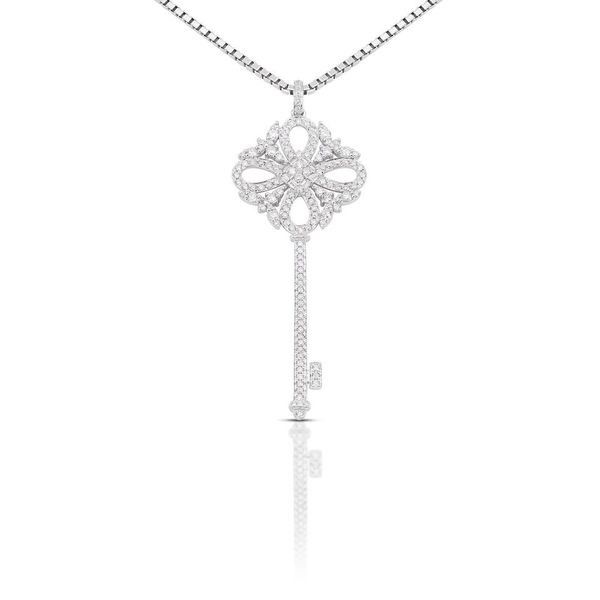 White gold key necklace clearance