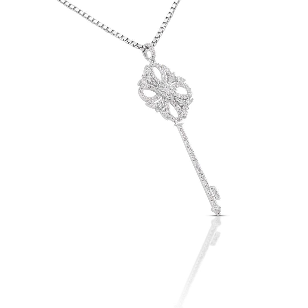 White gold cheap key necklace