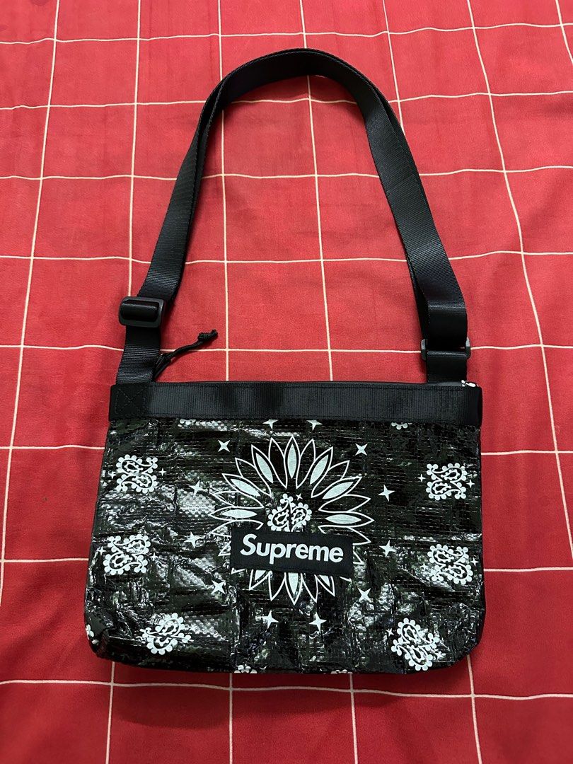 21SS Supreme Bandana Tarp Side Bag ブラック Supreme 21ss Bandana