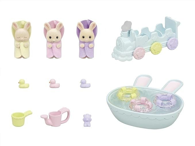 Sylvanian Families Milk Rabbit Large Bath Chocolate Rabbit Care Set Triplets Baby Doll House Accessories Miniature Toys (Category: Kids Toys) located in Quezon City. Submitted by cloverlaneph (Listing ID 1288590825, Image 3). Description: Stock Availability and Order Form: https://cloverlaneph.myshopify.com/ On Hand in Manila, Ready to Ship Brand New and Sealed Authentic Sylvanian Families from Japan Milk Rabbit Triplets Large Bath Set - 1199 PHP