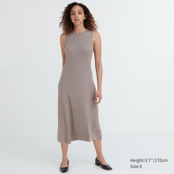 Uniqlo Cotton Blend Knit Sleeveless Dress
