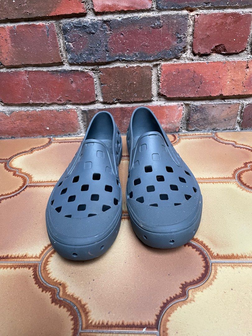 Mens grey vans slip on outlet