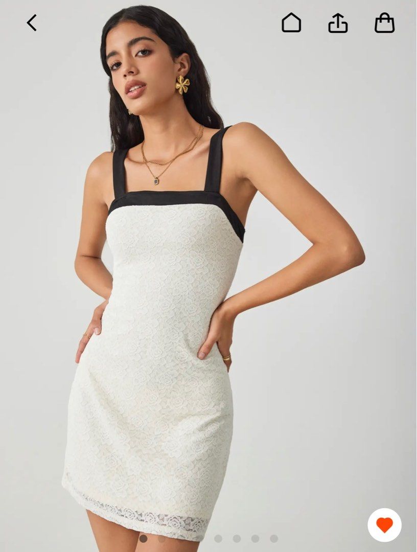 White dress discount with black straps
