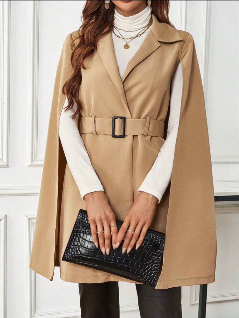 Cape coat with belt sale
