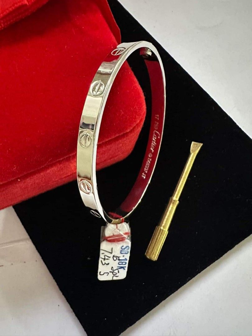 18K Saudi whiteGold Cartier love bangle Women s Fashion Jewelry Organizers Bracelets on Carousell