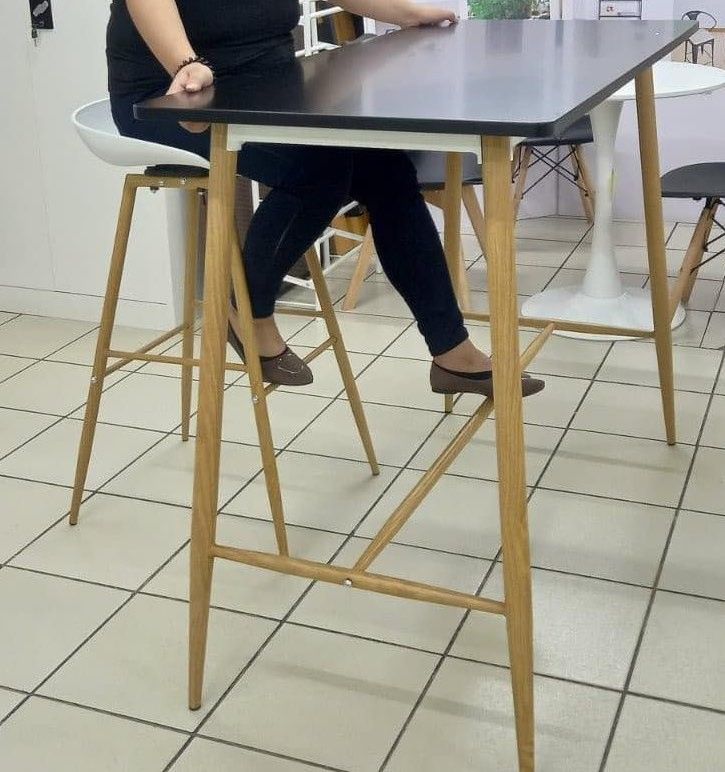 4 SEATER NORDIC BAR TABLE AND CHAIRS SET (Category: Tables & Sets) located in Makati City. Submitted by gineth24 (Listing ID 1288737366, Image 2). Description: Nordic Bar Set SALE Mdf Laminate Top, Metal Legs Table 120x60x97.5cm 4,500 Bar Chair 83x63x50cm 2,500 each *4 Seater Set 12,000 PM for faster transaction -kf.
