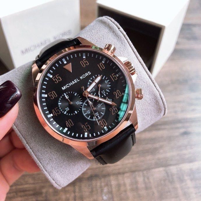 All black michael kors watch men's 2025