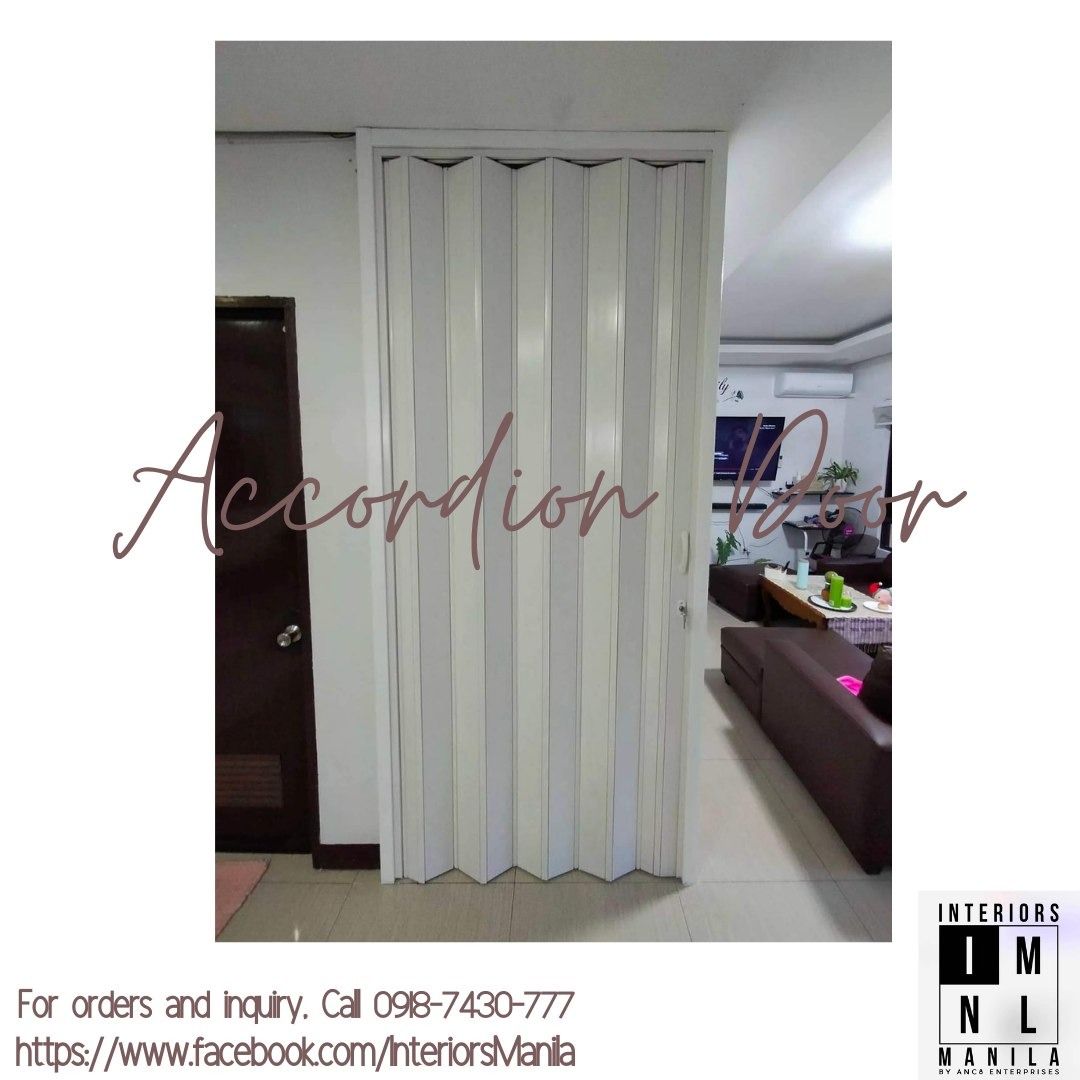 ACCORDION DOOR FOR YOU! (Category: Locks, Doors & Gates) located in Manila. Submitted by deza.interiorsmanila (Listing ID 1288760669, Image 3). Description: High Quality Affordable Accordion Door ✔️High Quality Accordion Doors ✔️Hard PVC ✔️Space Saving ✔️Home Partitions ✔️Folding Door ✔️Direct from Supplier ✔️Hassle Free Two types of Door ~REGULAR DOOR ~FRENCH DOOR (with acrylic glass) We provide OCULAR INSPECTION. List of Products: * Window Blin