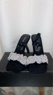 Alexander Wang Scrunchie Julie Embellished Slingback Heels