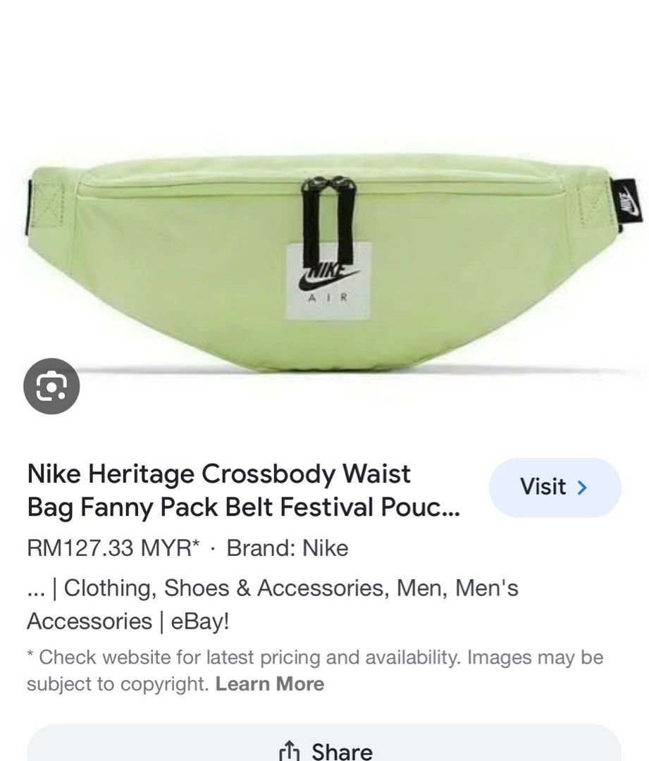 Authentic Nike light lime green bum bag