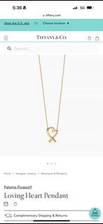AUTHENTIC Tiffany & Co. Paloma Picasso Loving Heart Necklace - Gold