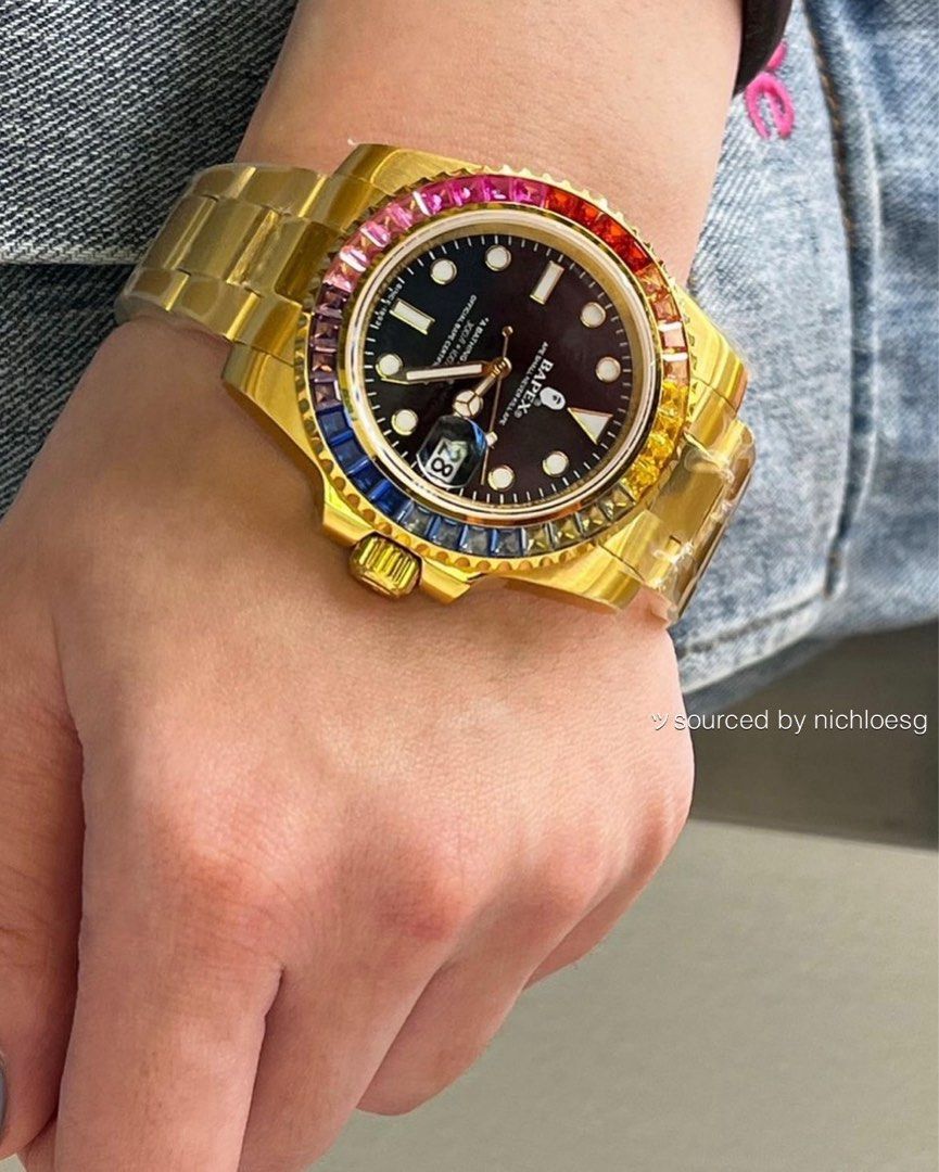 BAPE TYPE 1 BAPEX CRYSTAL STONE GOLD, Luxury, Watches on Carousell