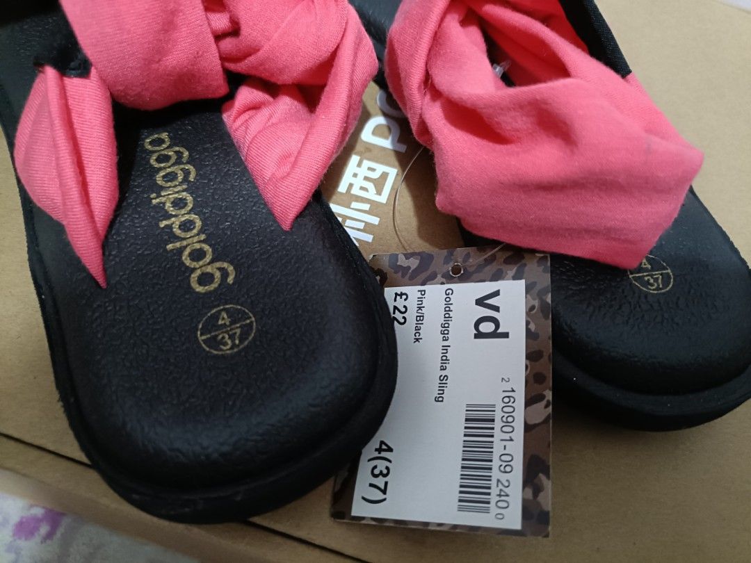 Brand New Authentic Golddigga India Sling Sandals in Pink Women s Fashion Footwear Flats Sandals on Carousell