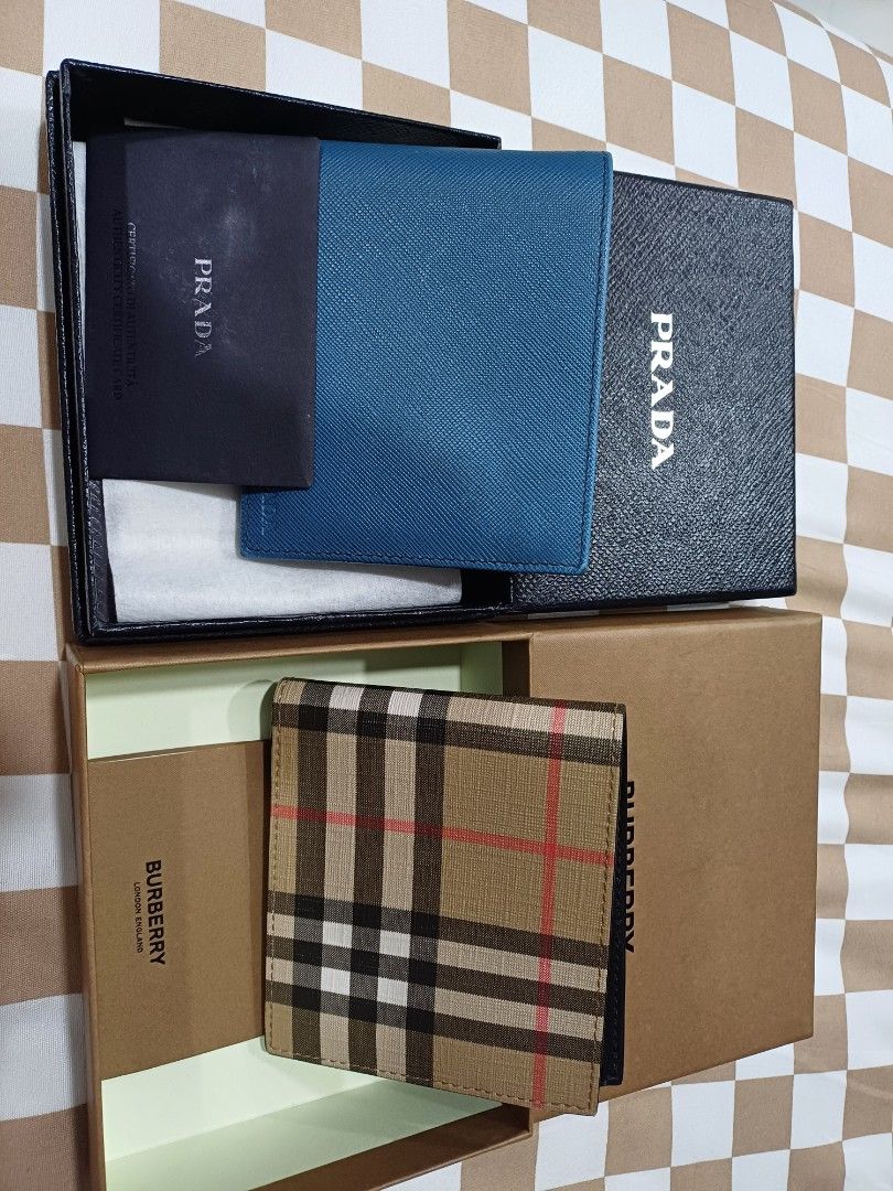 Burberry wallet deals vs prada