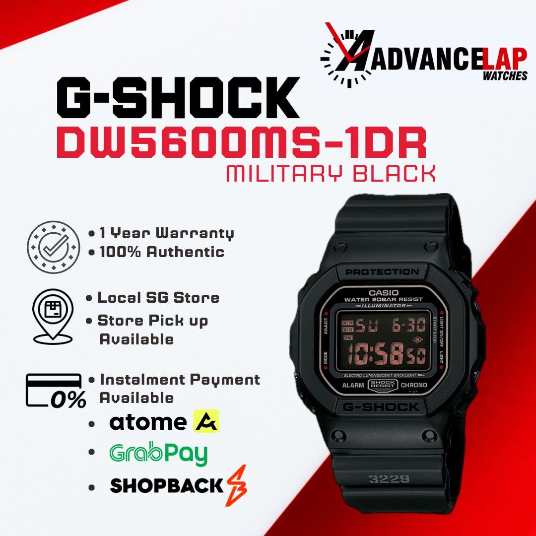 Casio G Shock DW5600MS 1DR Military Black
