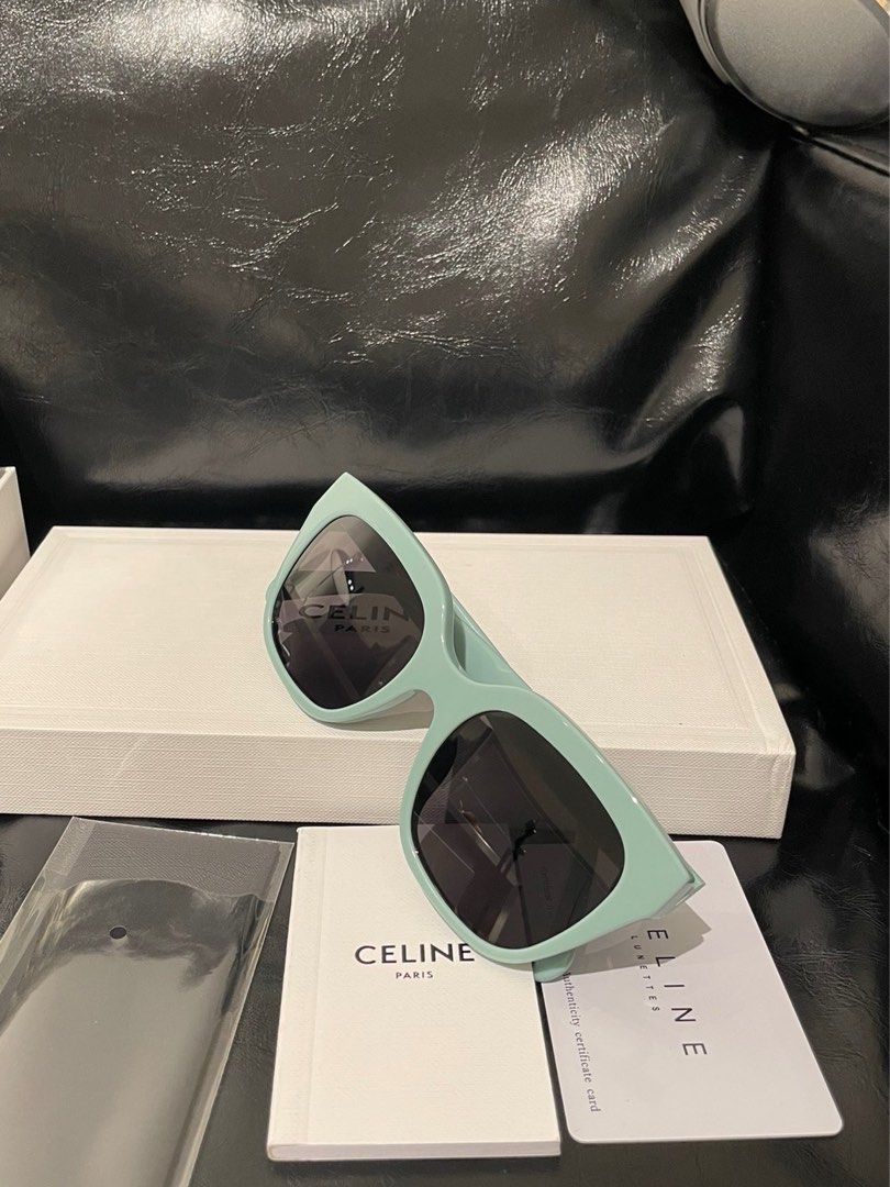 Ready Stock) Celine Sunglasses Monochrome 03 in Mint, Women 