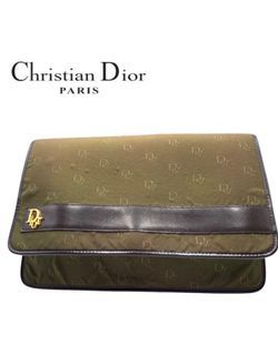 Christian Dior Brand Green Clutch Bag Trotter Stylish