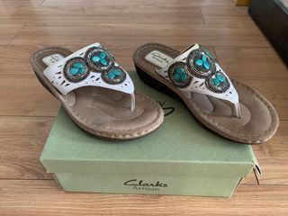 Clarks leather beach   sandals, size 6.5