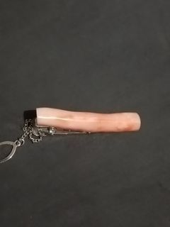 Coral tie clip, thick
