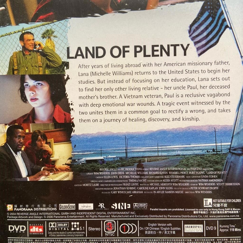 極罕港版DVD：[ Wim Wenders 雲溫達斯導演] - 迷失天使城Land Of