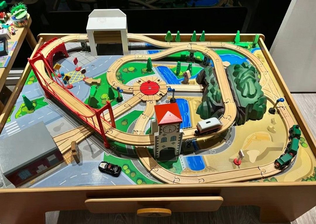 Elc wooden train set deals