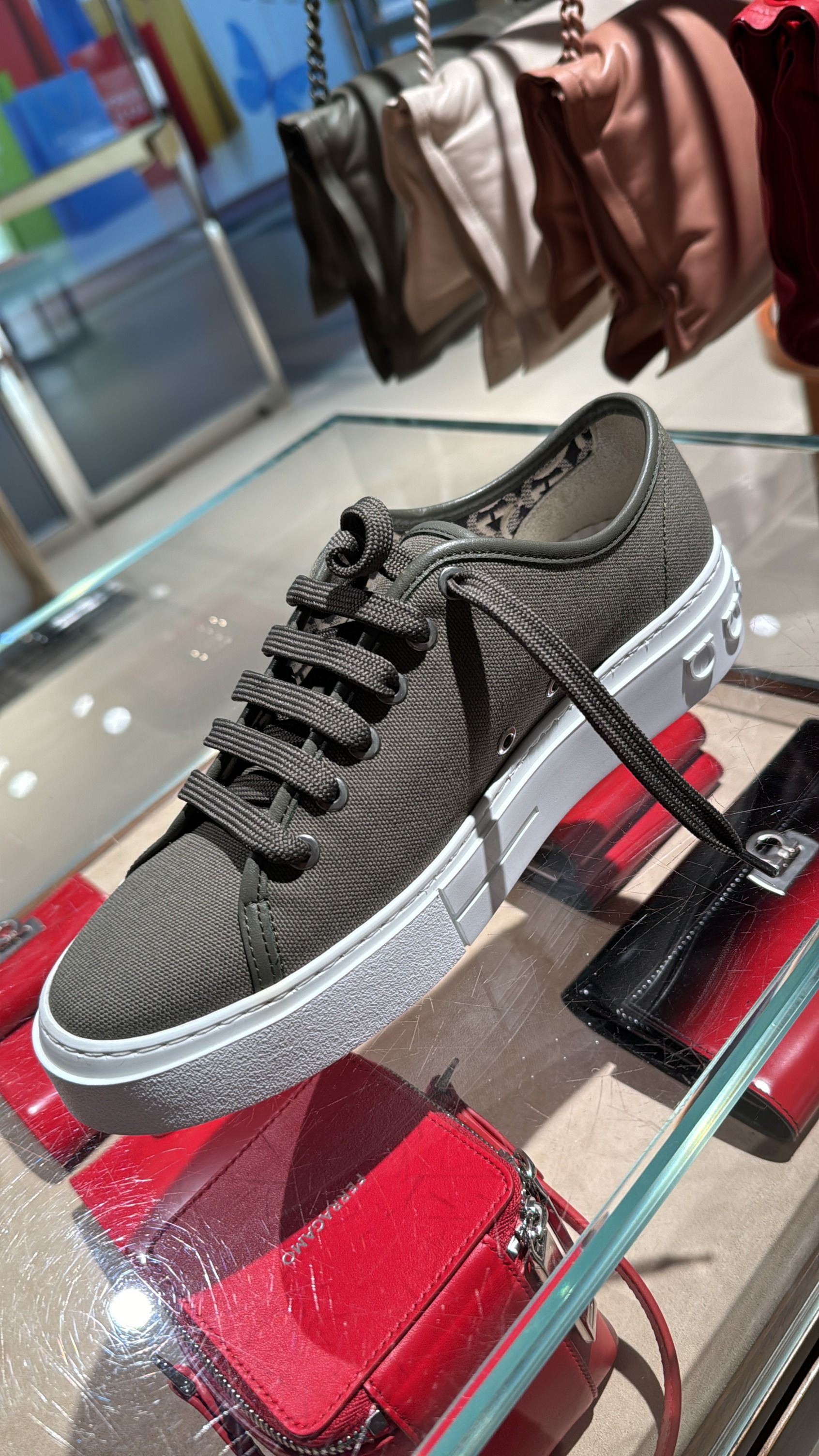 Genuine Ferragamo Borg logo print sneakers