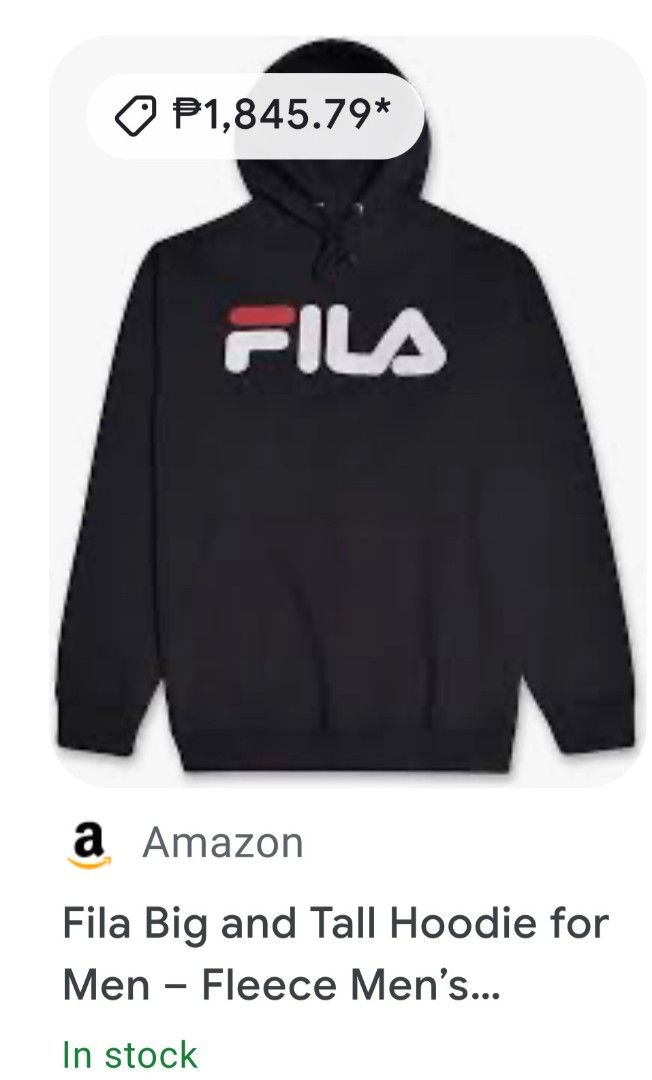 Big and tall fila hoodie clearance