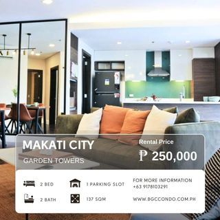 For Rent Interior Decorated 2 Bedroom condo in Garden Towers II, Makati City!