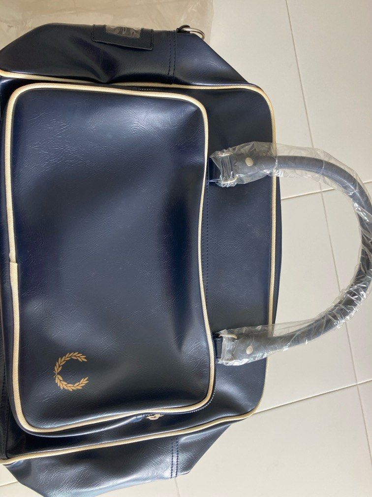 Fred perry leather backpack store
