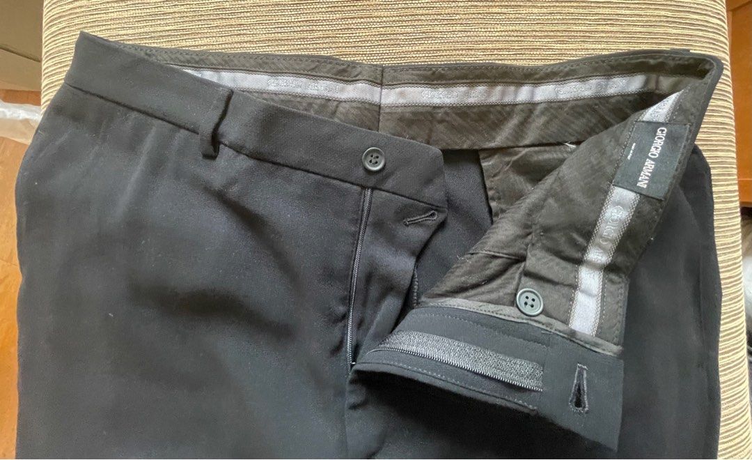 GIORGIO ARMANI black linen trousers – Loop Generation