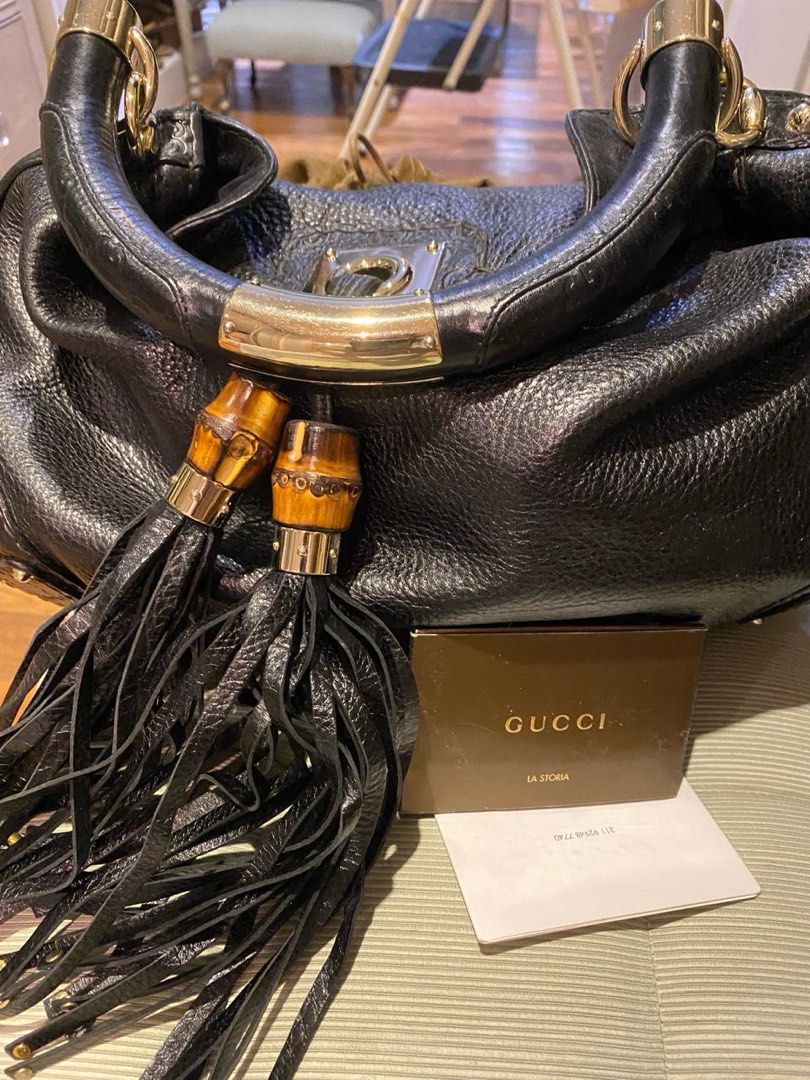 Gucci bag black gold clearance