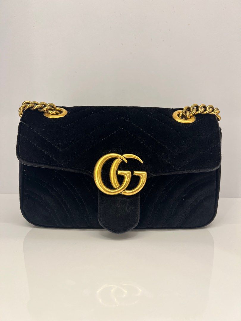Gg marmont deals velvet crossbody bag