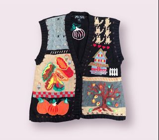 Halloween Theme Knitted Vest
