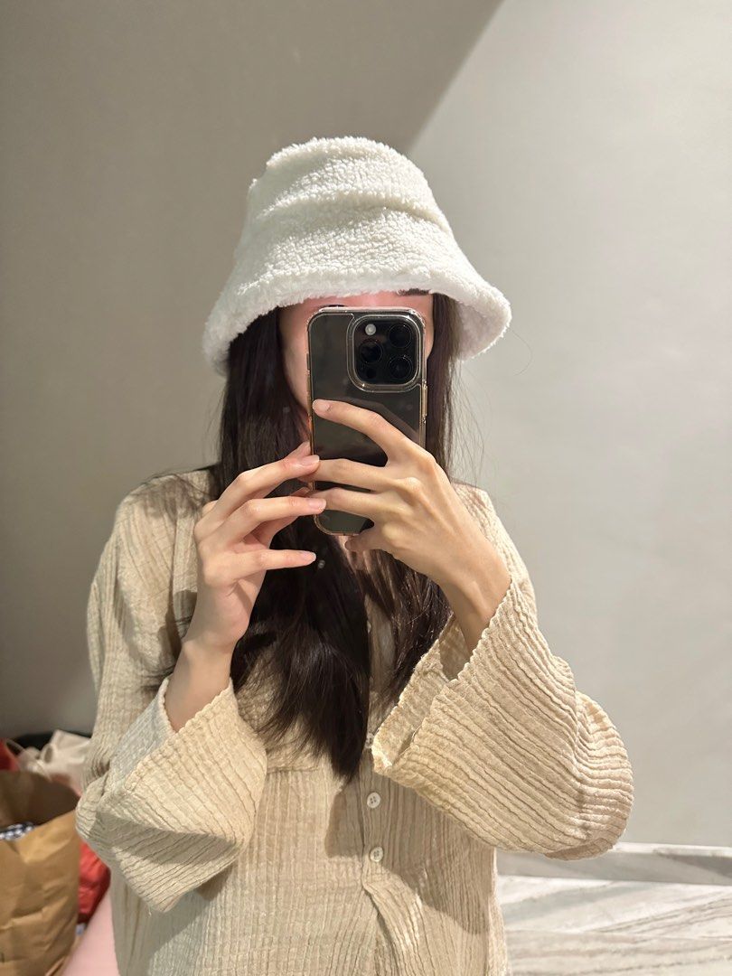 H M Faux Fur Fisherman Hat Women s Fashion Watches Accessories
