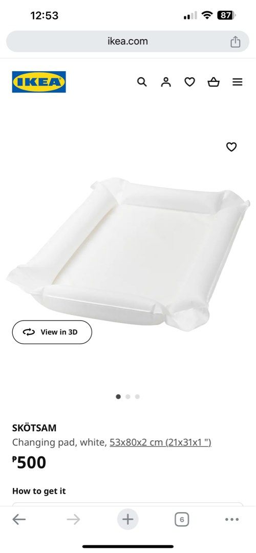 SKÖTSAM changing pad, white, 21x31x1 - IKEA