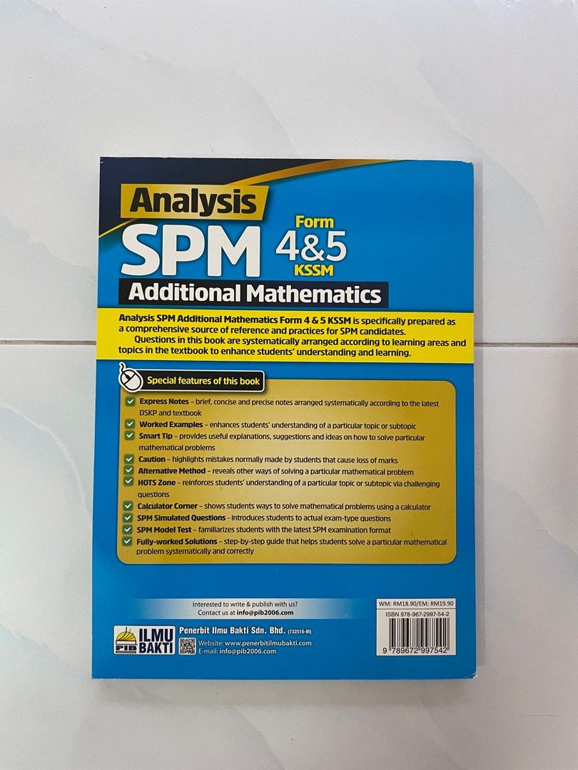 Ilmu bakti analysis spm additional mathematics form 4 5 kssm