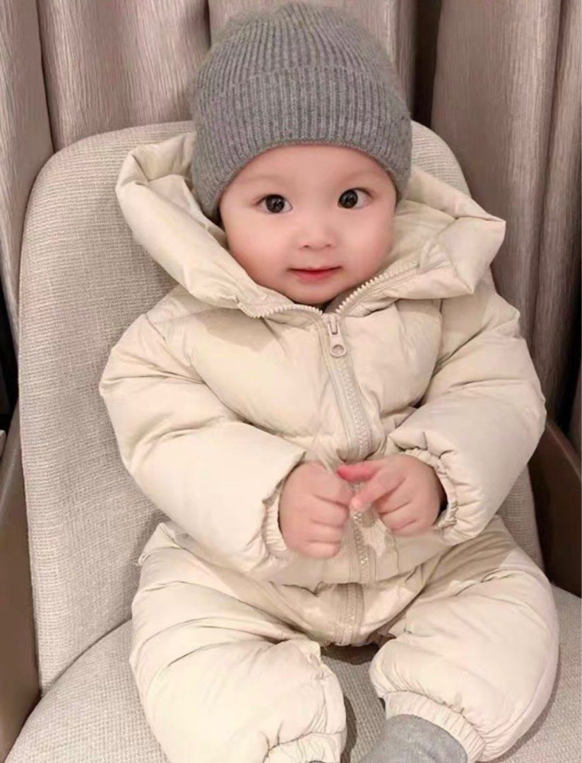 White snowsuit baby outlet