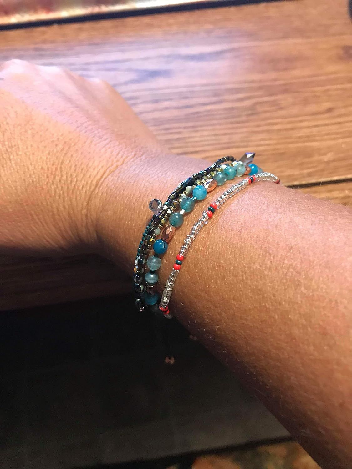 JOYA GIFT Adjustable Wrap Bracelet - Bohemian Braided String With Beads For Women & Girls