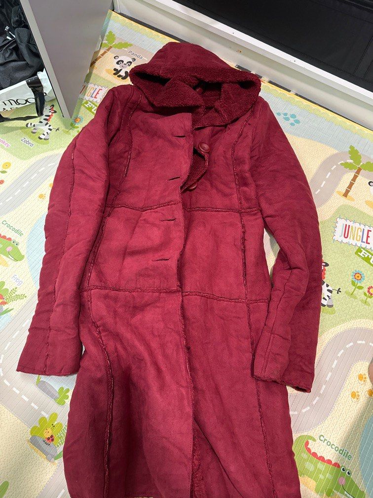 Maroon top winter coat