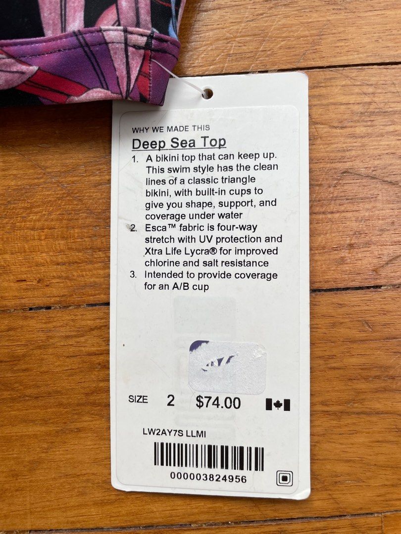 Lululemon deep sea bikini top sz 2 Women s Fashion Swimwear Bikinis Swimsuits on Carousell