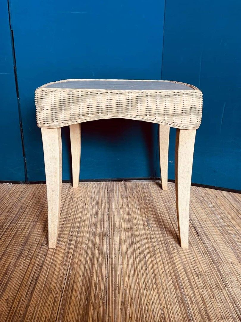 Marble top side table (Category: Tables & Sets) located in Quezon City. Submitted by matetdevis13 (Listing ID 1288779447, Image 1). Description: Marble Top Side Table 21”L x 21”W x 22”H Php 3000 Marble top Wooden legs Rattan accent In good condition.